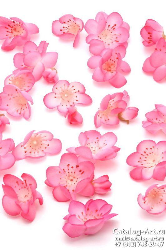 Натяжные потолки с фотопечатью - Розовые цветы 13
